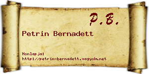 Petrin Bernadett névjegykártya