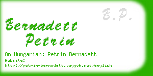 bernadett petrin business card
